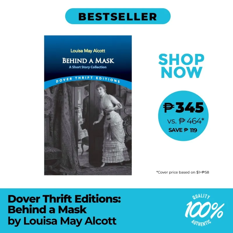 Behind A Mask: A Short Story Collection by Louisa May Alcott - Trade Paperback - Thriller - Mystery Editor’s Pick