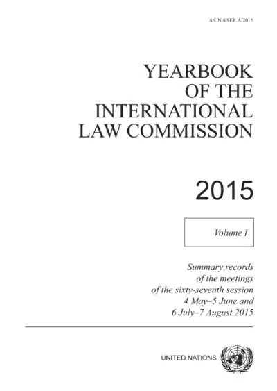 Yearbook of the International Law Commission 2015 Don’t Miss Out